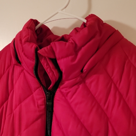 Steve Madden Vibrant Red Hooded Puffer Jacket - Picture 3 of 4